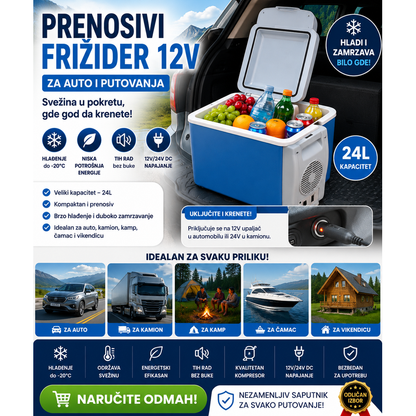 CampPro 7.5L Prenosni Auto Frižider i Zamrzivač