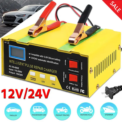AutoPro Auto Punjač Akumulatora 12V/24V – Automatski Smart Charger